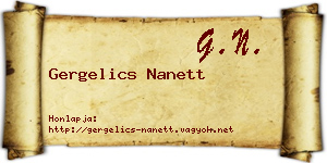Gergelics Nanett névjegykártya